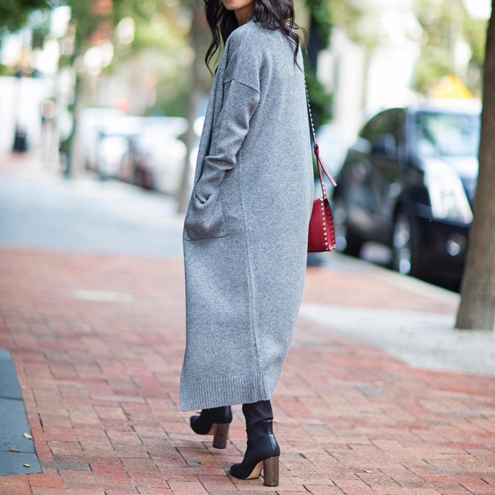 Anthropologie Cashmere Blend Duster Coat in Grey